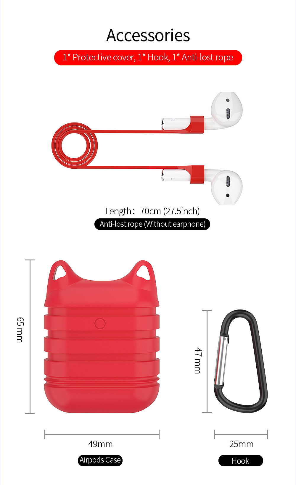 Essager-Silicone-Shockproof-Earphone-Protective-Case-With-Lanyard--Hook-For-Apple-AirPods-1430483-11