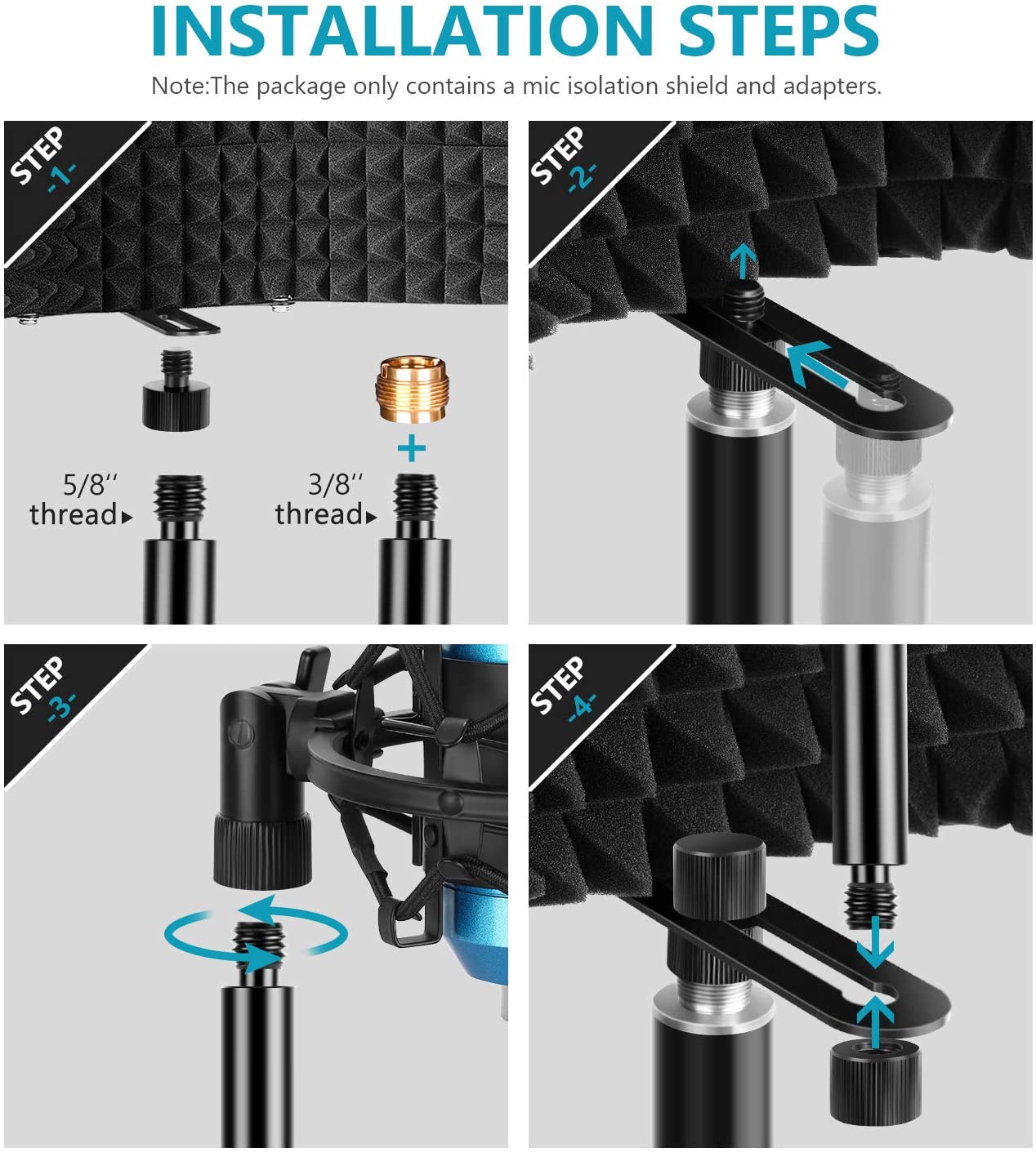 Neewer-5-Plate-Folding-Recording-Microphone-Wind-Screen-Soundproof-Insolation-Shield-1789333-10