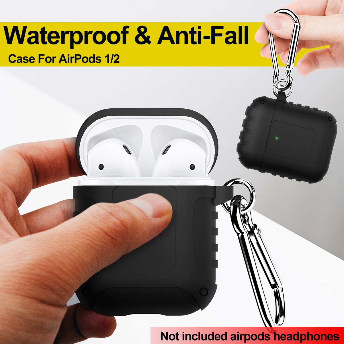 Pure-Armor-Design-Soft-Silicone-Shockproof-Earphone-Storage-Case-Cover-with-Keychain-for-Apple-Airpo-1790438-2