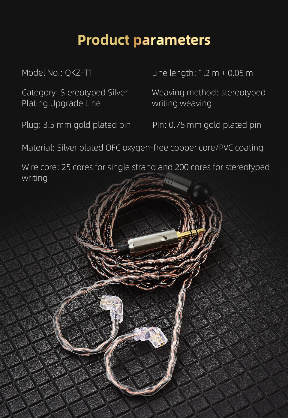 QKZ-T1-Earphone-Cable-Eight-Strand-Silver-Plated-Upgrade-Cable-35MM-2-Pin-075mm-Headset-Wire-Earphon-1914413-8