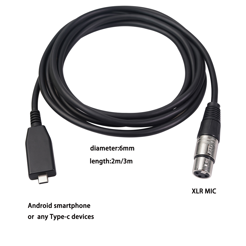 REXLIS-TY18-TYPE-C-To-XlR-Mic-Audio-Cable-6mm-Male-To-Female-Microphone-Recording-Line-23M-for-Mobil-1807973-1