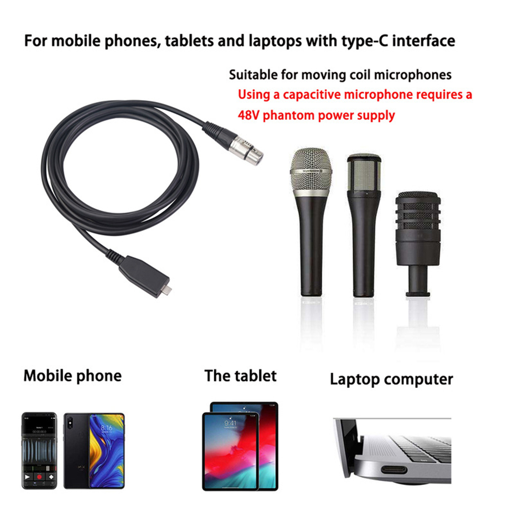 REXLIS-TY18-TYPE-C-To-XlR-Mic-Audio-Cable-6mm-Male-To-Female-Microphone-Recording-Line-23M-for-Mobil-1807973-2