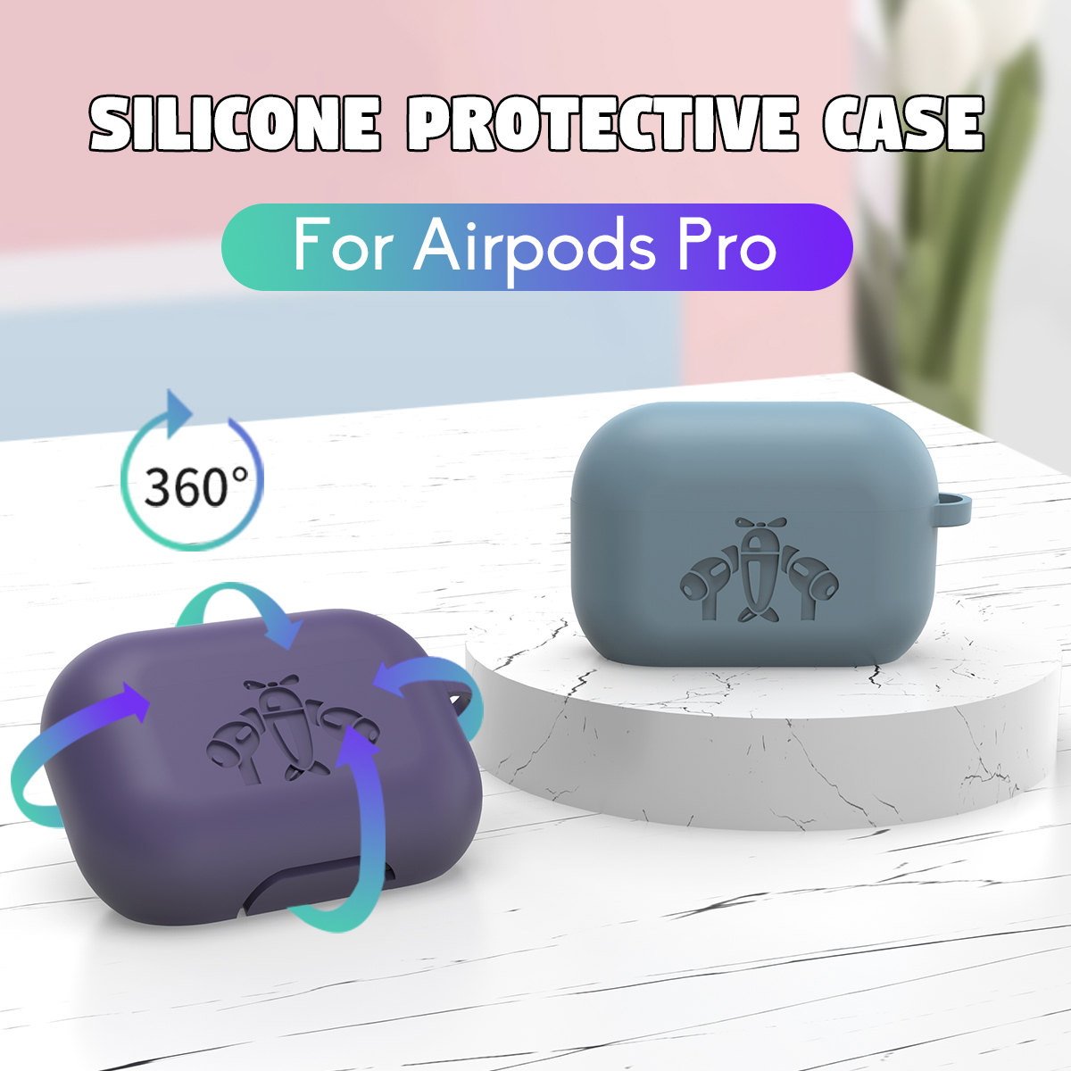 Silicone-Shockproof-Earphone-Storage-Case-with-KeyChain-for-Apple-Airpods-3-Airpods-Pro-1648018-2