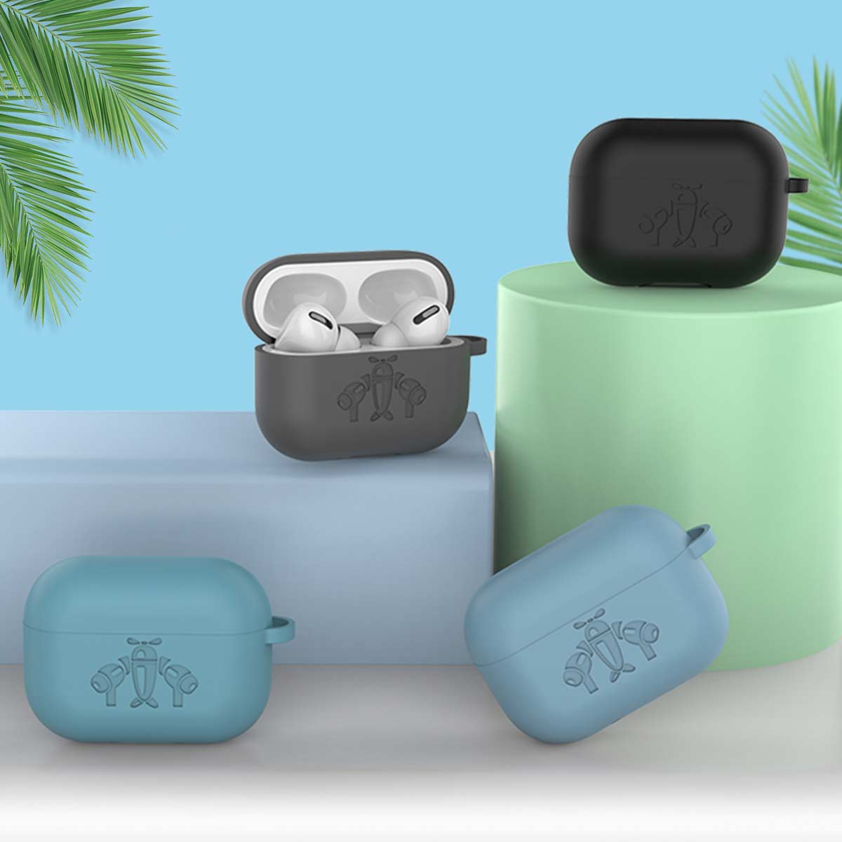 Silicone-Shockproof-Earphone-Storage-Case-with-KeyChain-for-Apple-Airpods-3-Airpods-Pro-1648018-3