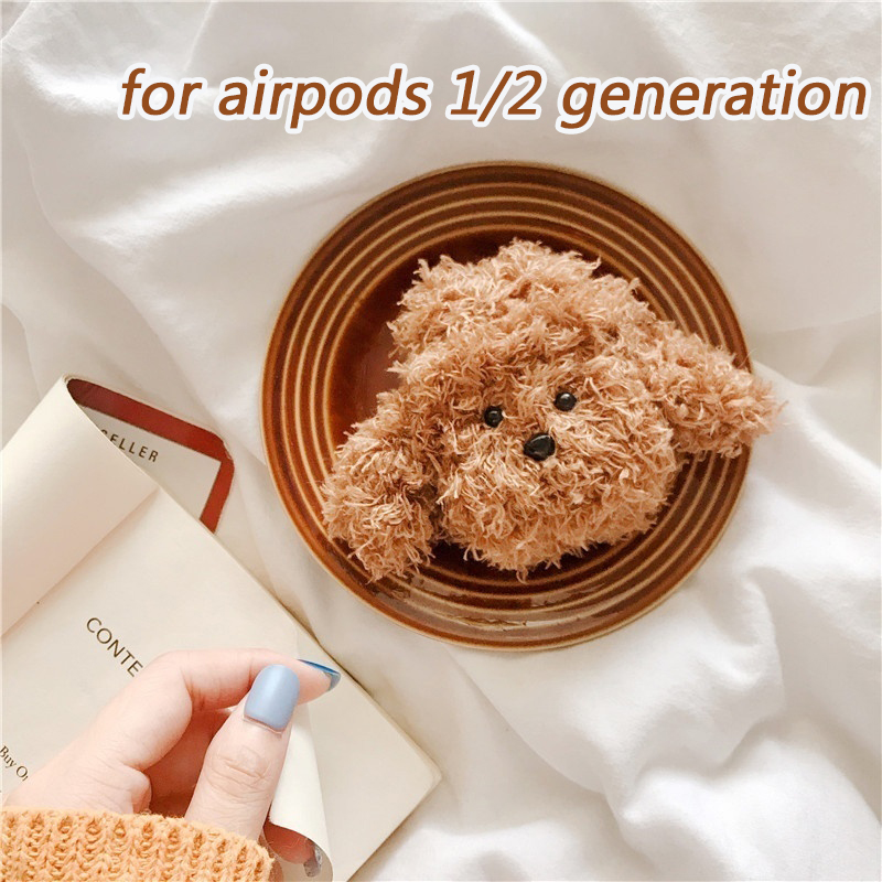 Teddy-Bear-Pattern-Plush-Shockproof-Earphone-Storage-Case-Sleeve-for-Apple-Airpods-1--2--3-Airpods-P-1782287-1
