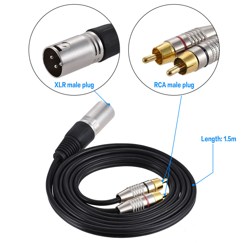 XLR-Female-to-2-RCA-Male-Audio-Microphone-Cable-Audio-Stereo-Mic-Cable-Speaker-Amplifier-Mixer-Line-1836152-1
