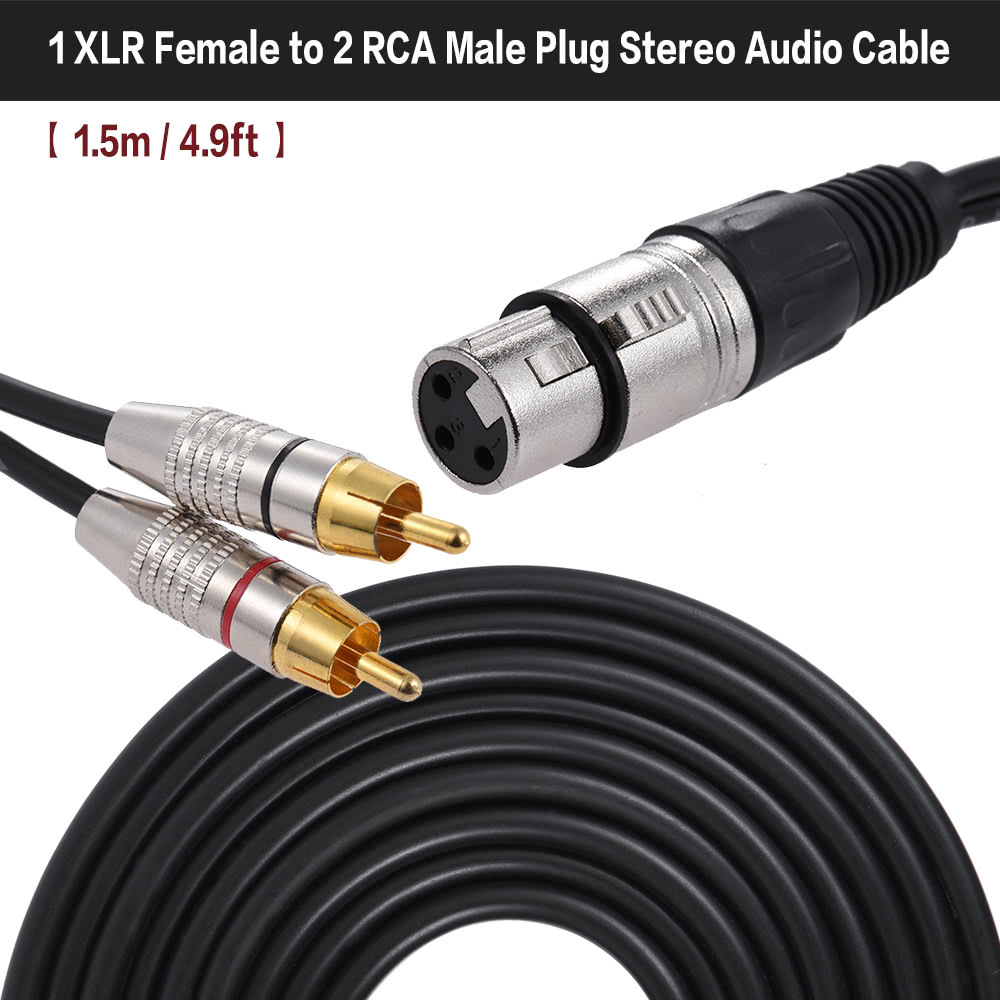 XLR-Female-to-2-RCA-Male-Audio-Microphone-Cable-Audio-Stereo-Mic-Cable-Speaker-Amplifier-Mixer-Line-1836152-2