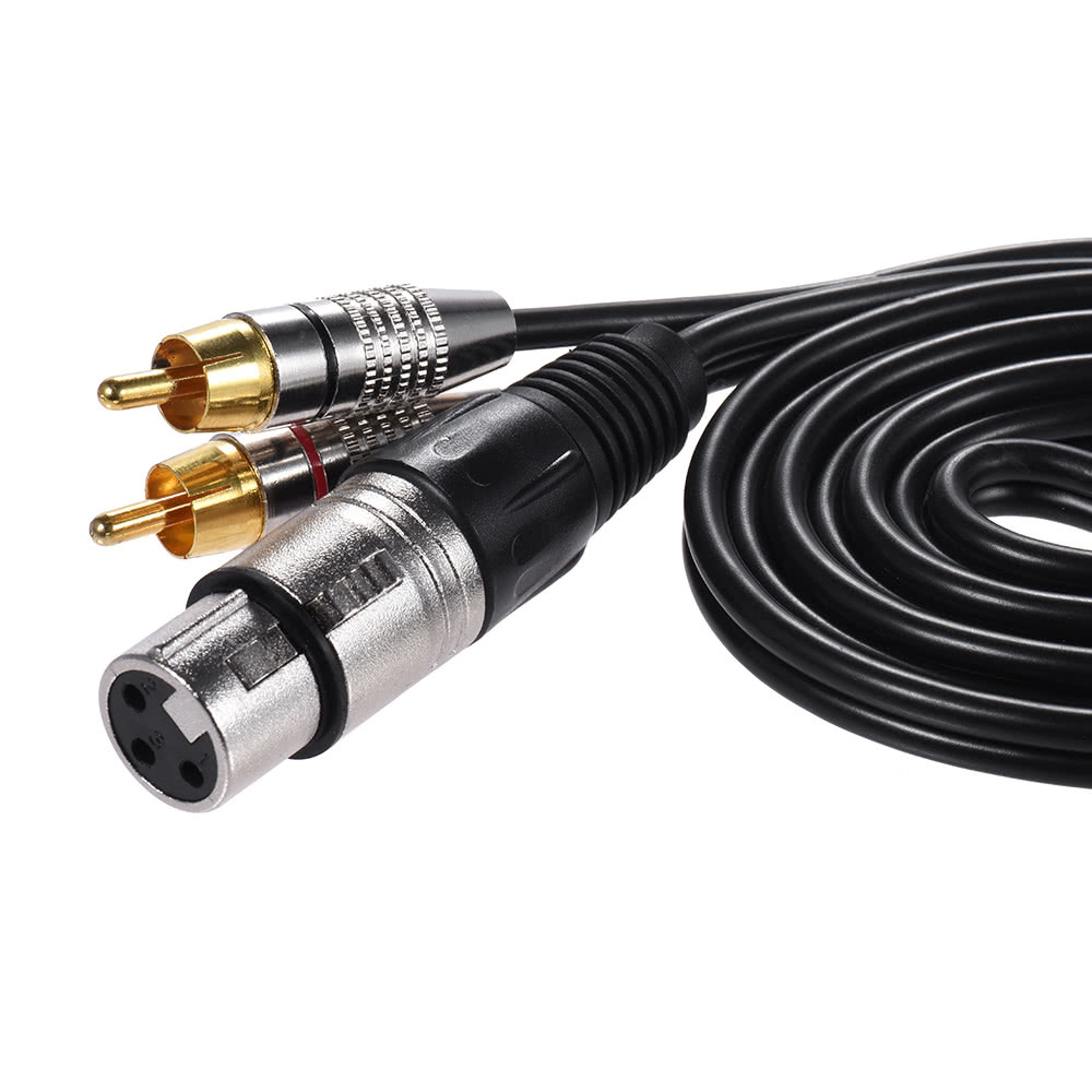 XLR-Female-to-2-RCA-Male-Audio-Microphone-Cable-Audio-Stereo-Mic-Cable-Speaker-Amplifier-Mixer-Line-1836152-3