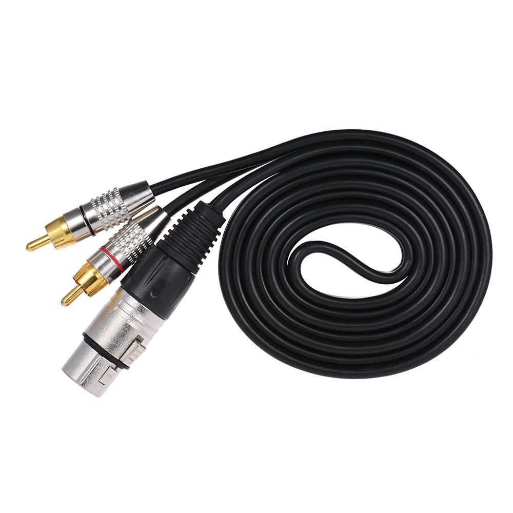 XLR-Female-to-2-RCA-Male-Audio-Microphone-Cable-Audio-Stereo-Mic-Cable-Speaker-Amplifier-Mixer-Line-1836152-6