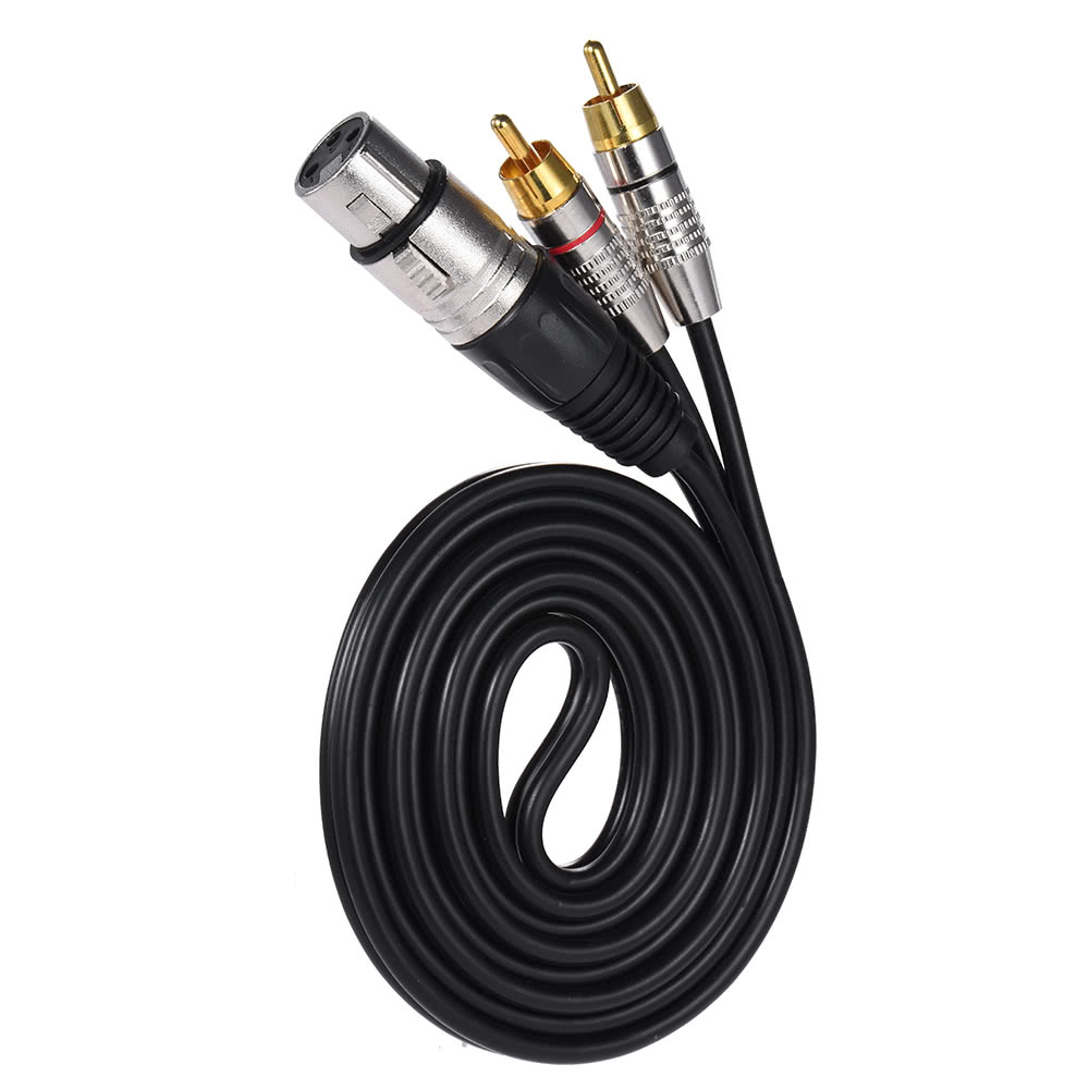 XLR-Female-to-2-RCA-Male-Audio-Microphone-Cable-Audio-Stereo-Mic-Cable-Speaker-Amplifier-Mixer-Line-1836152-7