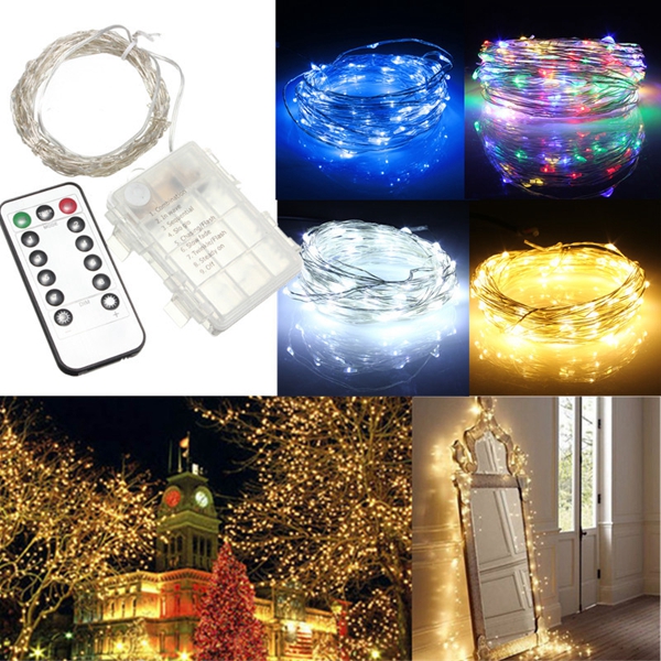 10M-100-LED-Battery-Operated-Silver-Wire-String-Fairy-Light-Christmas--Remote-Controller-1015694-1