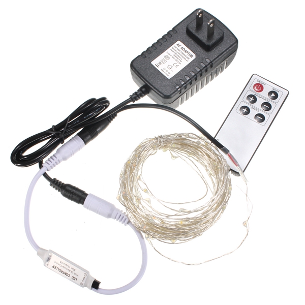 10M-100-LED-Silver-Wire-Waterproof-Fairy-String-Light-Xmas-Lamp-With-Adapter-Remote-1018215-2