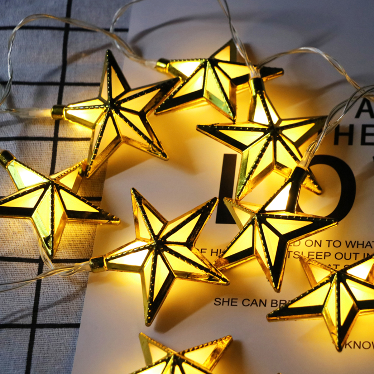 10PCS-Golden-Pentagram-Shape-Eid-Ramadan-LED-Fairy-String-Light-Lamp-Islamic-Indoor-Party-Decor-1460762-1