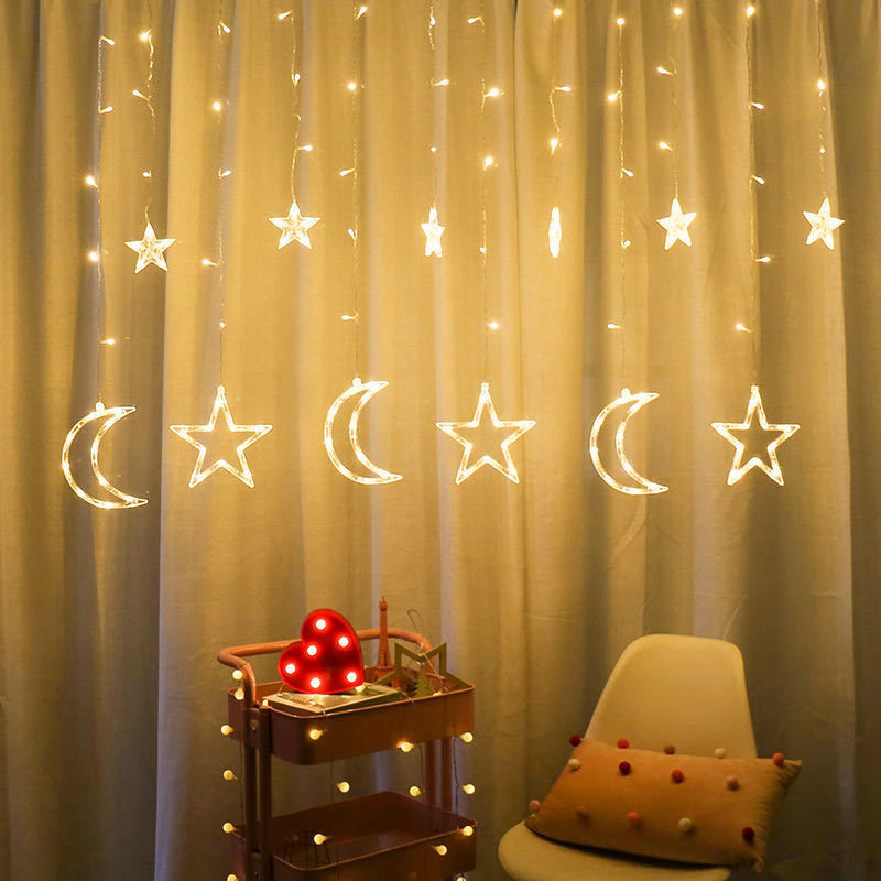 220V-EU-Plug-LED-Icicle-Star-Moon-Lamp-Fairy-Curtain-String-Lights-Christmas-Garland-Outdoor-1800293-6