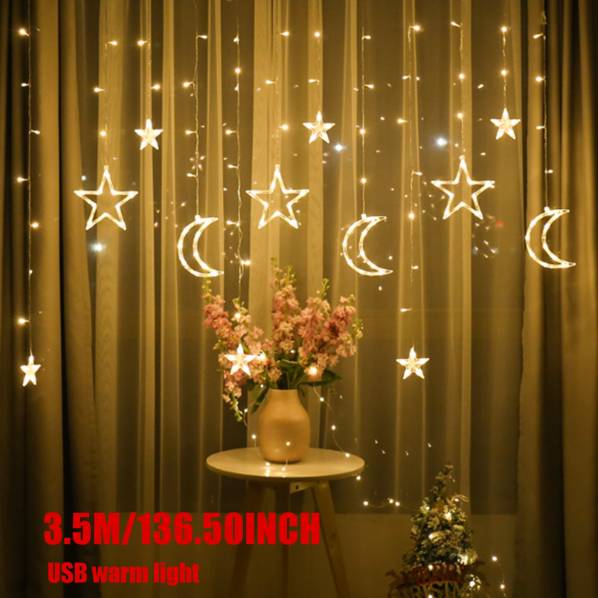 25M-35M-USB-Plug-In-LED-Moon-Star-Curtain-Fairy-Ins-Christmas-String-Light-Bedroom-Romantic-Decor-1594463-6