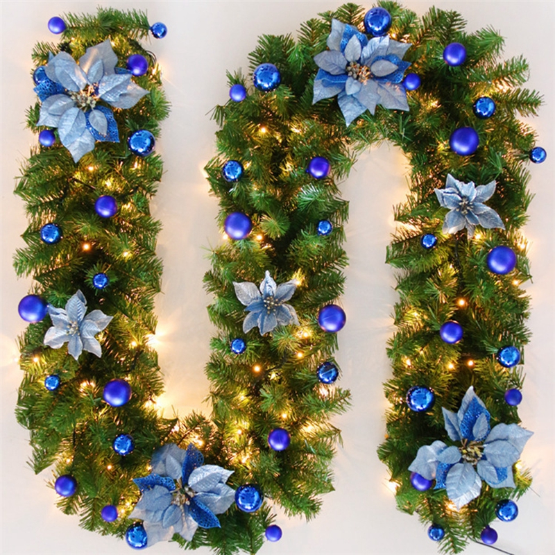 27M-LED-Christmas-Rattan-Garland-Decorative-Light-Green-Christmas-Garland-Artificial-Xmas-Tree-Ratta-1917952-2