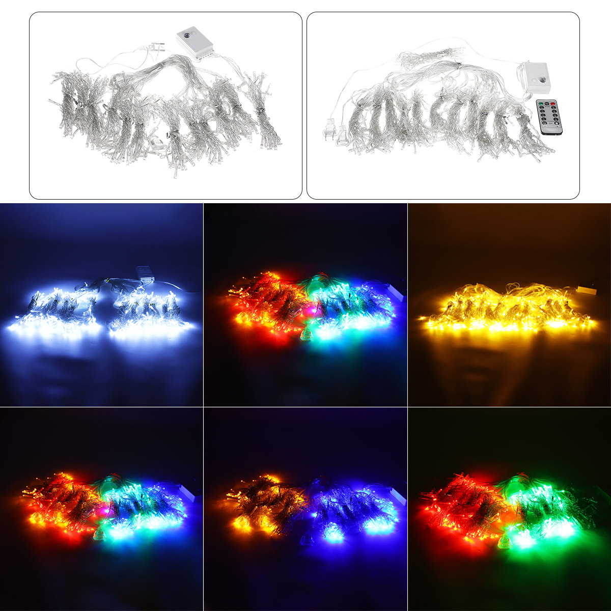 300LED-3x3m-Curtain-Light-String-IP65-Festival-Decor-Fairy-Light-Christmas-Wedding-1831100-12