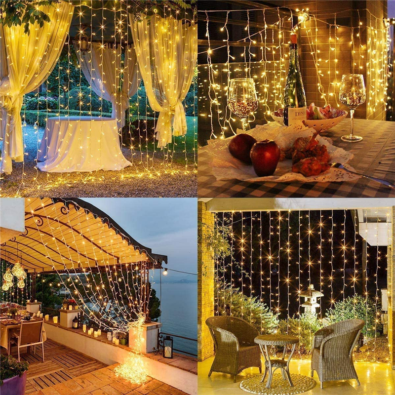 300LED-3x3m-Curtain-Light-String-IP65-Festival-Decor-Fairy-Light-Christmas-Wedding-1831100-8