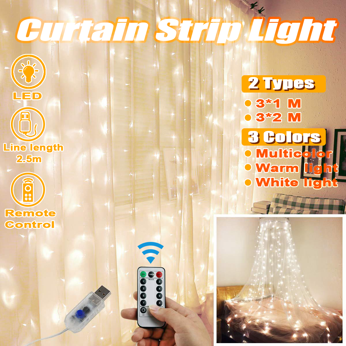 3M1M3M2M-USB-Waterproof-Sliver-Wire-LED-String-Light-Curtain-Tree-Strip-Fairy-Christmas-Decorations--1600472-1