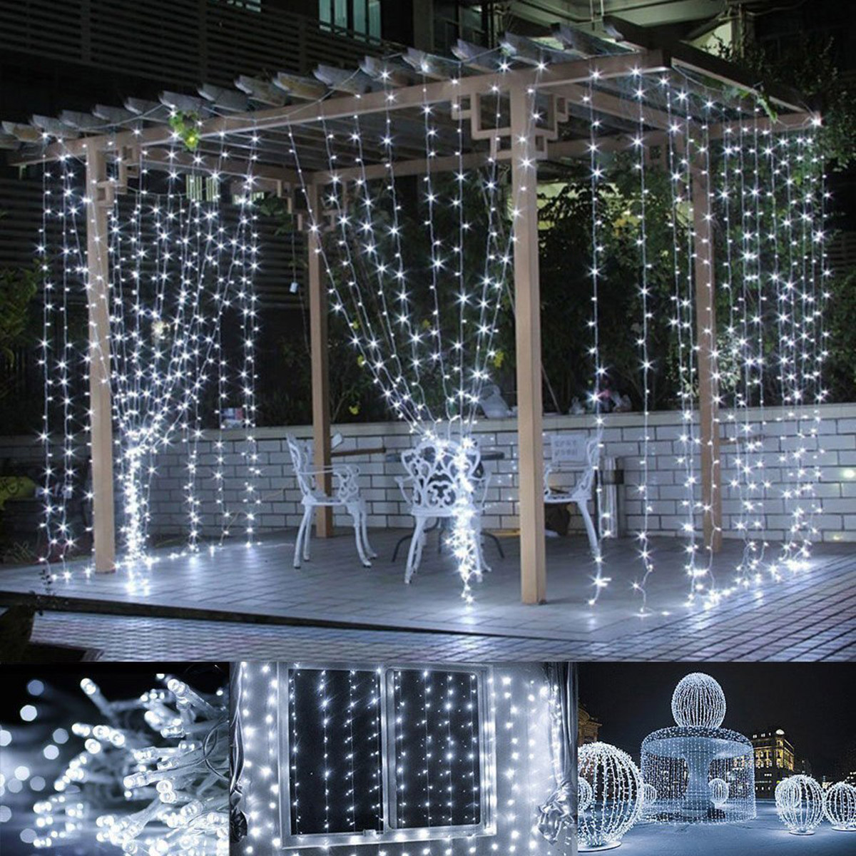 3M3M-304-LED-Window-Icicle-Curtain-Fairy-String-Light-Wedding-Party-Home-Decor-US-Plug-AC110V-1362589-3