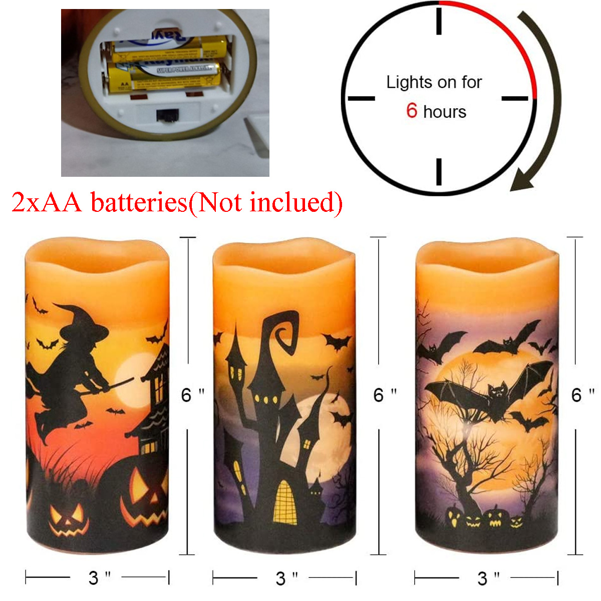 3Pcs-Flameless-Flickering-Candles-Warm-Light-Halloween-Decor-Castle-Witch-Bats-Yellow-1726607-9