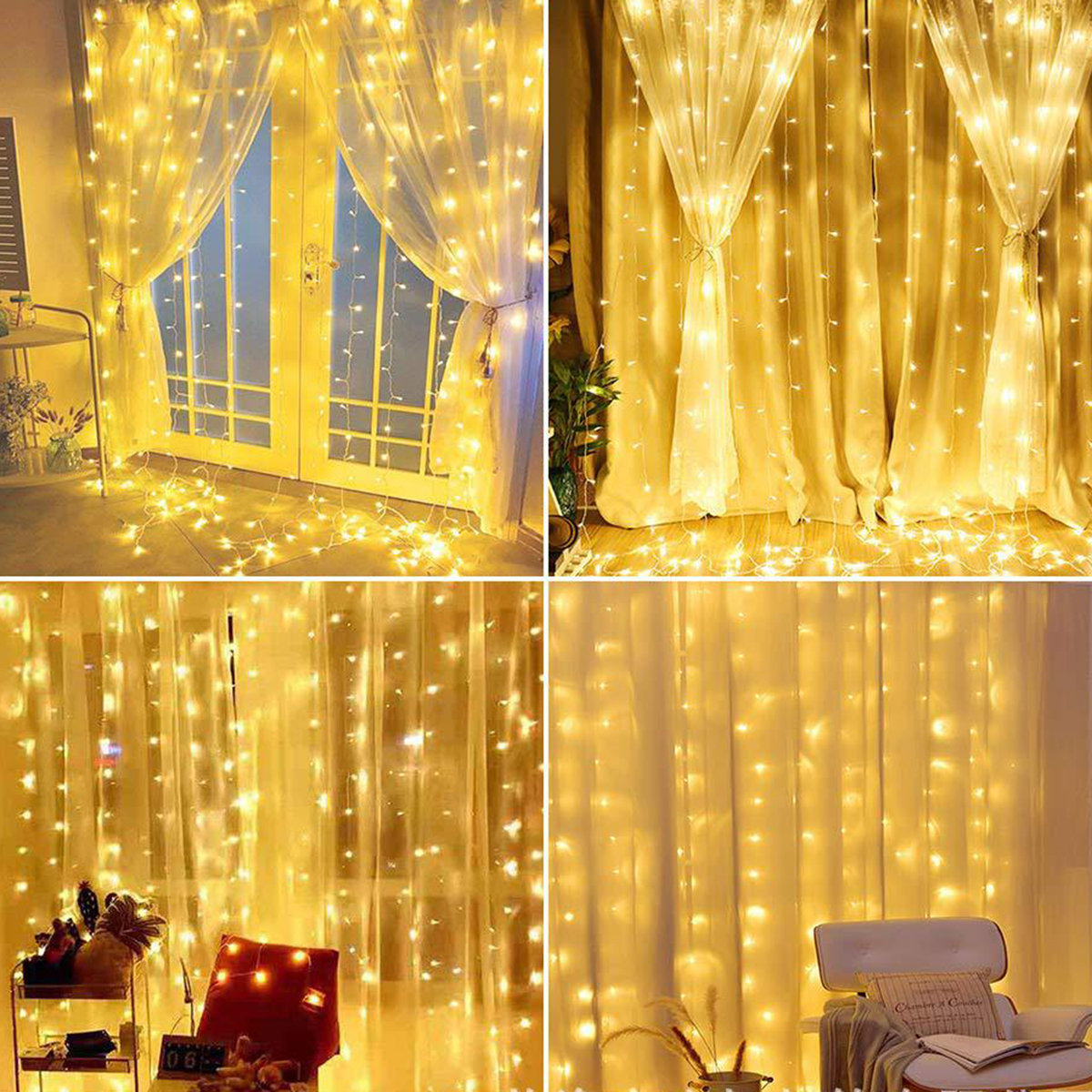 98x98FT-300LEDs-Curtain-Fairy-Strip-Wedding-Party-Home-Decor-WarmWhite-Light-1746760-5