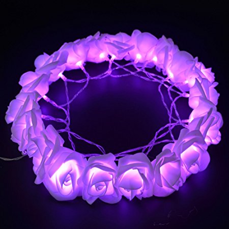 Battery-Powered-20LEDs-Red-Purple-Rose-Flower-Indoor-Fairy-String-Light-for-Christmas-Wedding-Patio-1210159-1