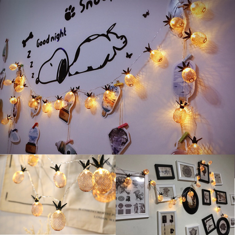Battery-Powered-Warm-White-Metal-Pineapple-Shaped-Indoor-LED-Fairy-String-Light-for-Christmas-Party--1203397-8