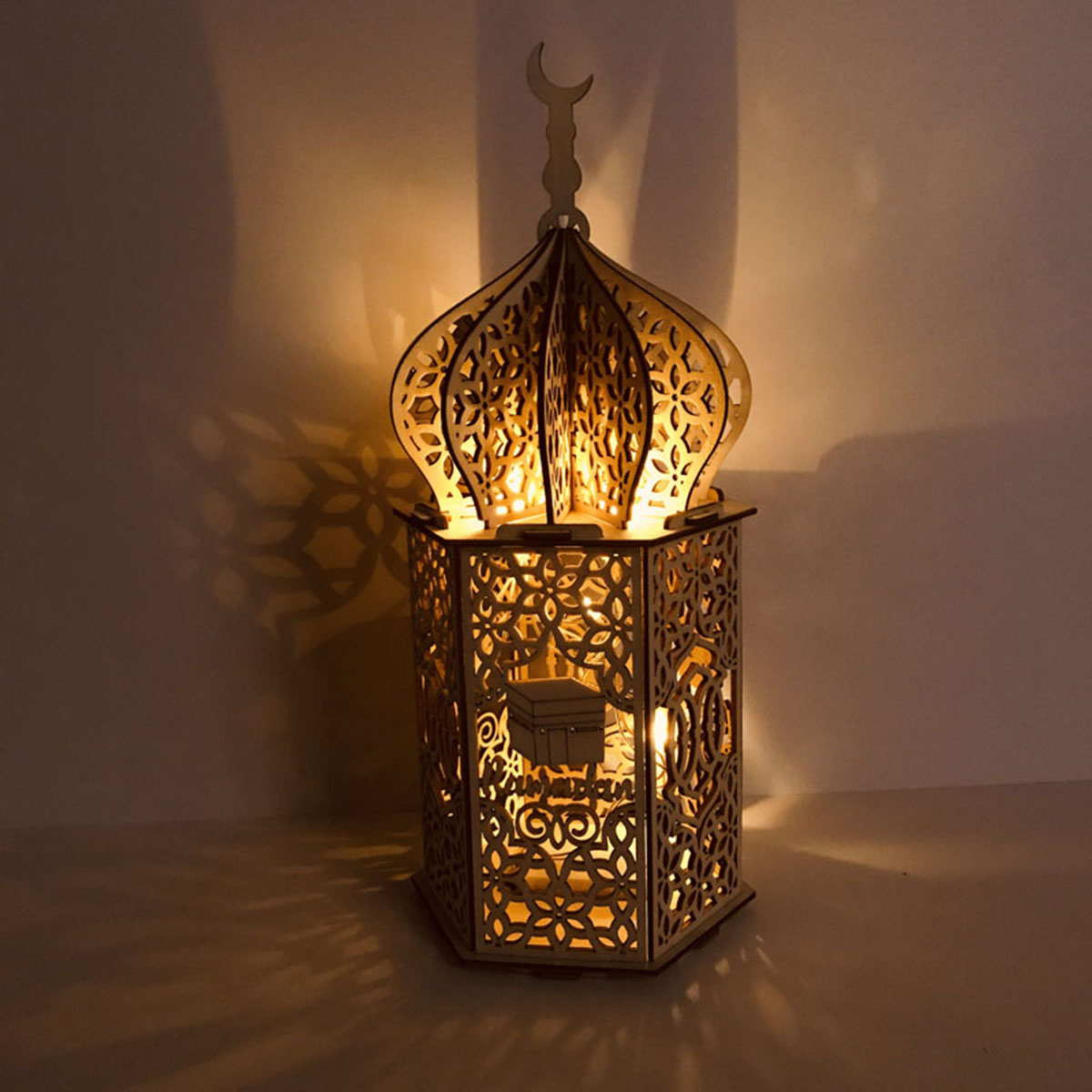 Islam-Eid-Ramadan-Mubarak-Decoration-Wooden-Golden-LED-Lantern-Basswood-Night-Light-1688915-2