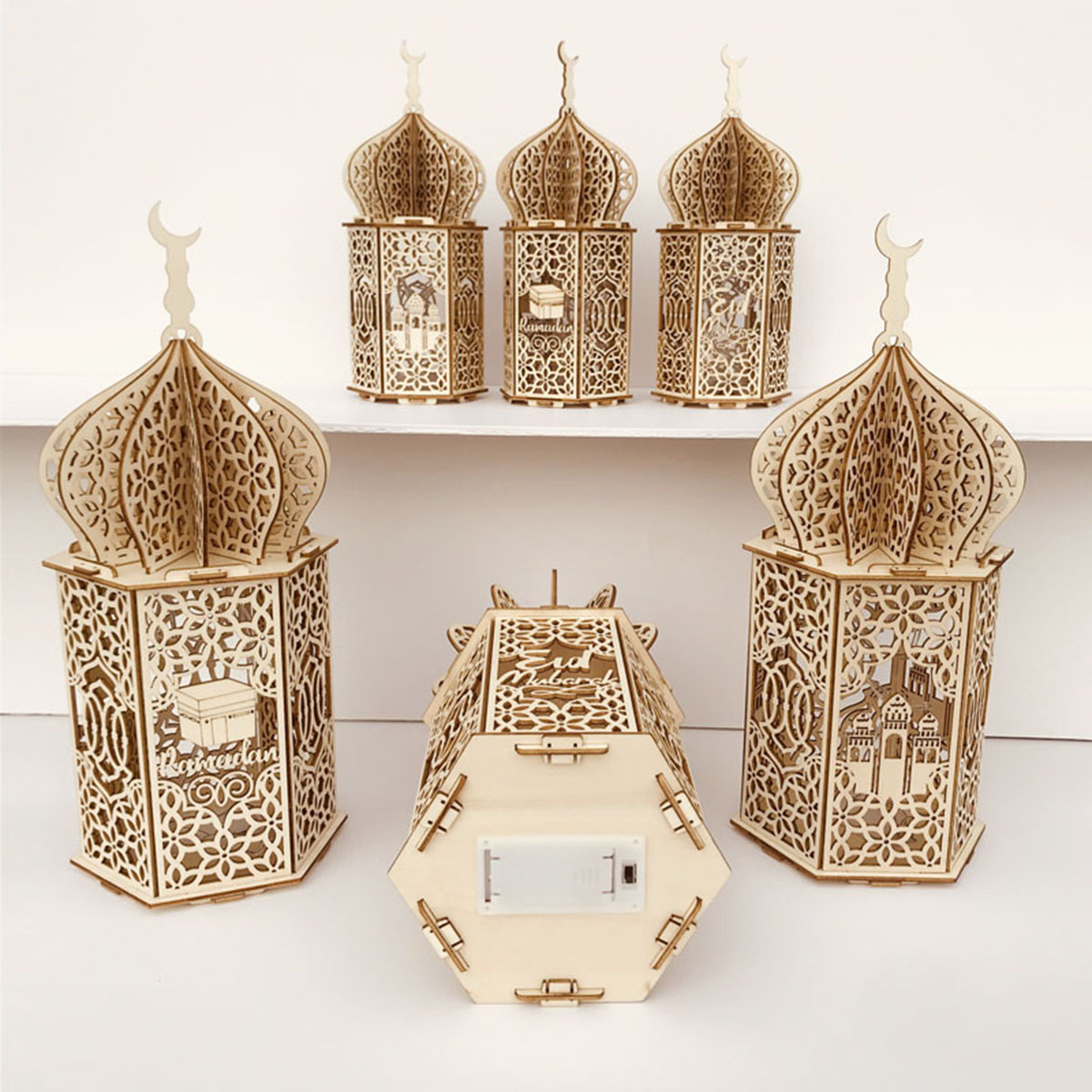 Islam-Eid-Ramadan-Mubarak-Decoration-Wooden-Golden-LED-Lantern-Basswood-Night-Light-1688915-6