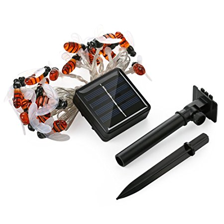 Solar-Powered-5M-20LEDs-Waterproof--Black-Yellow-Bee-Fairy-String-Light-for-Garden-Party-Christmas-1213796-1