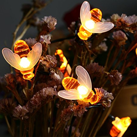 Solar-Powered-5M-20LEDs-Waterproof--Black-Yellow-Bee-Fairy-String-Light-for-Garden-Party-Christmas-1213796-5