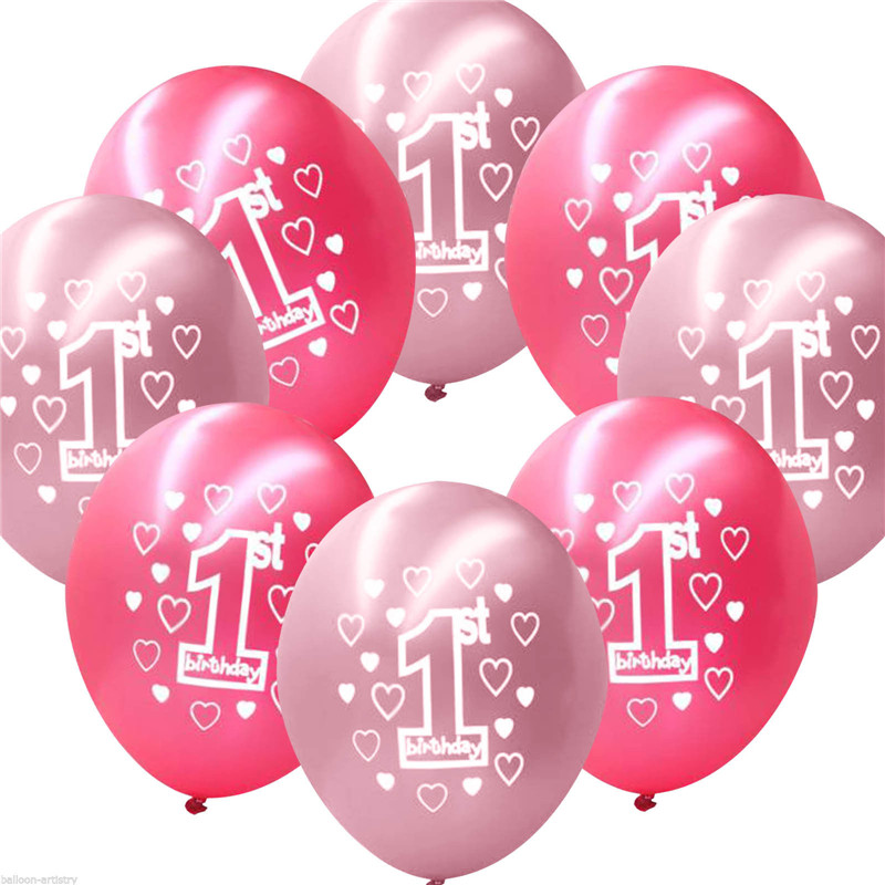 10-Per-Set-Pink-Girl-1st-Birthday-Printed-Pearlised-Balloons-Christmas-Decoration-1230452-1