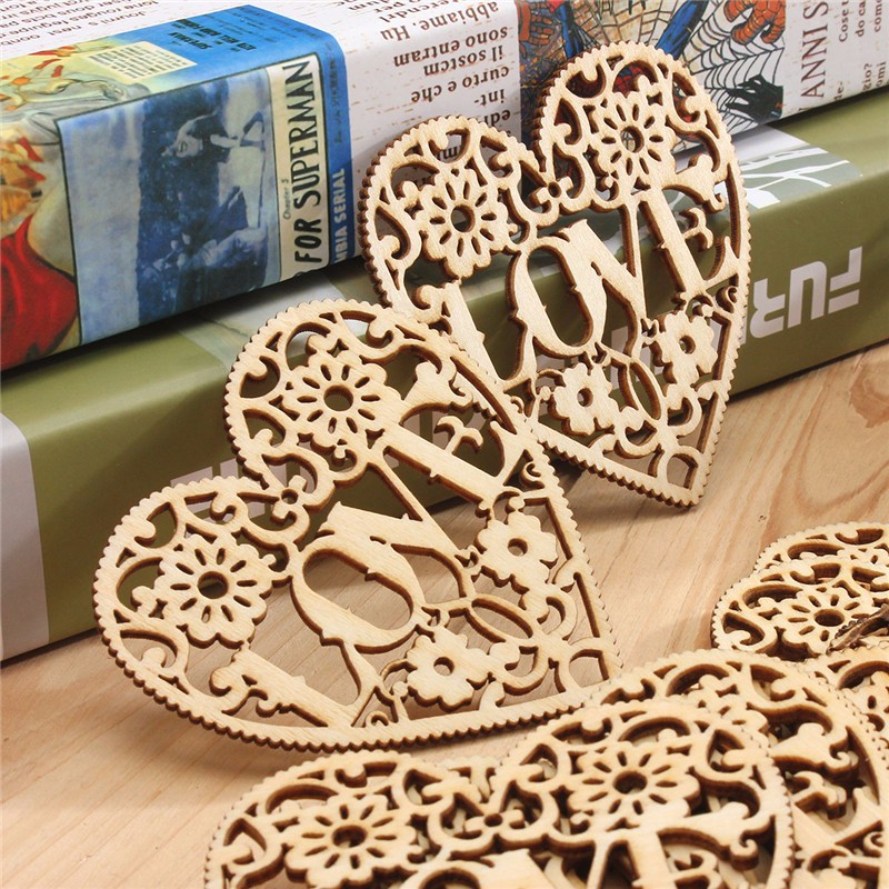 10pcs-Heart-Love-DIY-Woodcraft-Hanging-Decoration-Craft-Gift-1043778-2