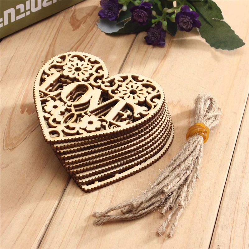 10pcs-Heart-Love-DIY-Woodcraft-Hanging-Decoration-Craft-Gift-1043778-5