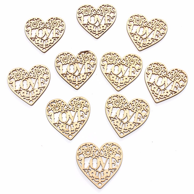 10pcs-Heart-Love-DIY-Woodcraft-Hanging-Decoration-Craft-Gift-1043778-8