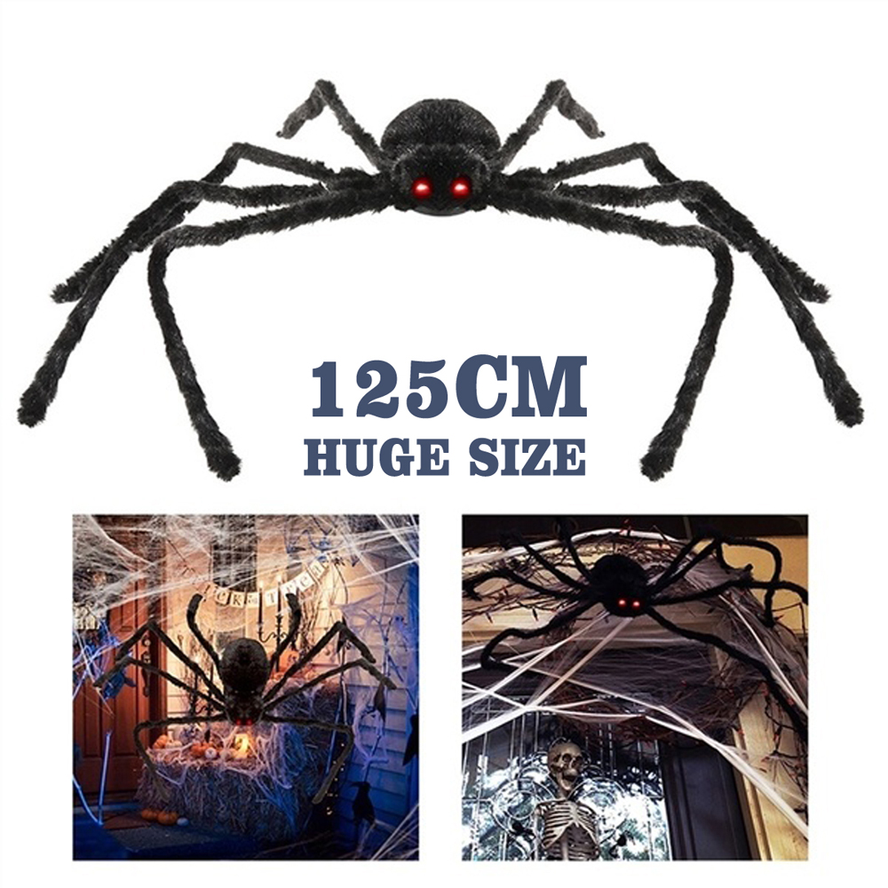 125cm-Black-Spider-Halloween-Props-Spider-Web-Plush-Cotton-Haunted-House-Decoration-Toys-With-OPP-Ba-1550305-2