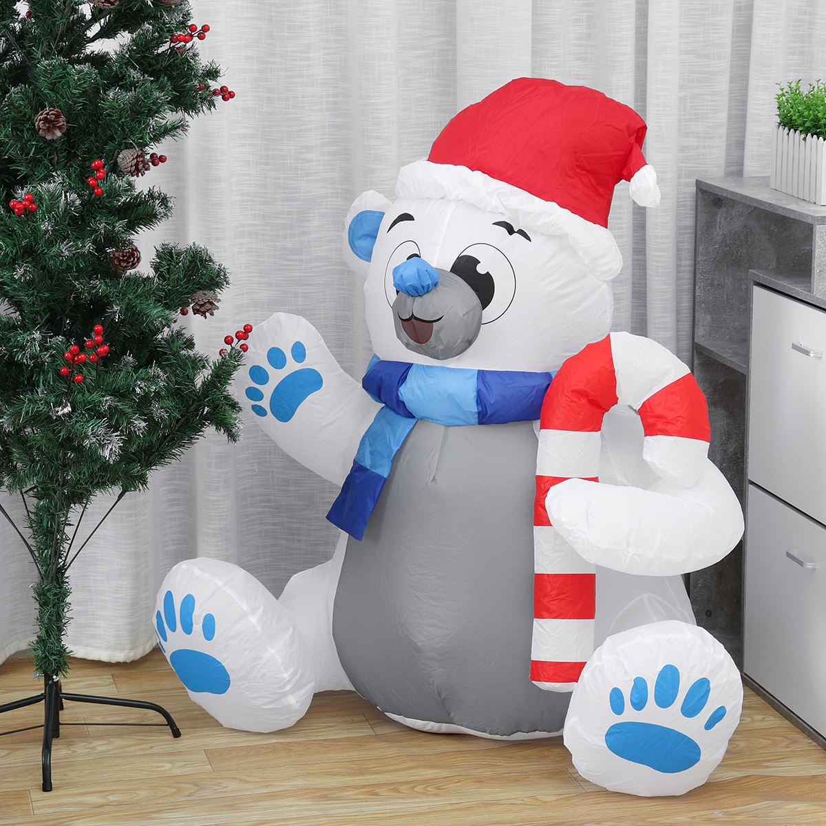 12M-LED-Christmas-Waterproof-Polyester-Built-In-Blower-UV-resistant-Inflatable-Bear-Toy-for-Christma-1829733-3