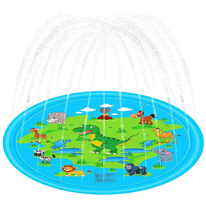 170cm-Blue-Dinosaur-Round-Edge-Inflatable-Water-Pad-Water-Outdoor-Toys-1688901-3
