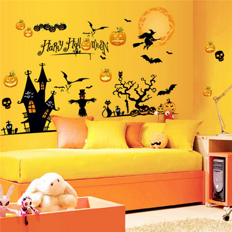 Halloween-Decoration-Art-Paper-Stick-Home-Pumpkin-Castle-Moon-1200465-3
