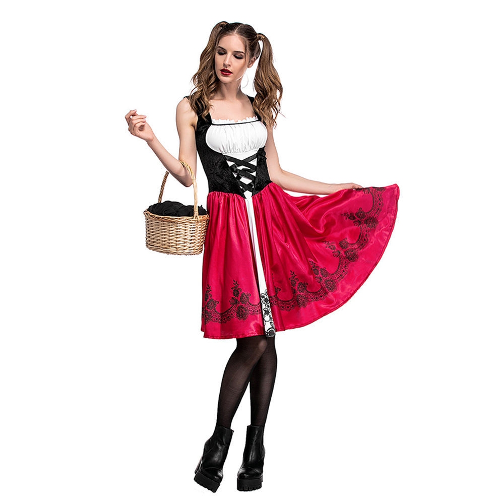 Halloween-Female-Little-Red-Riding-Hood-Suit-Womens-Solid-Color-Cosplay-Party-Dress-Costumes-Toy-1742969-7