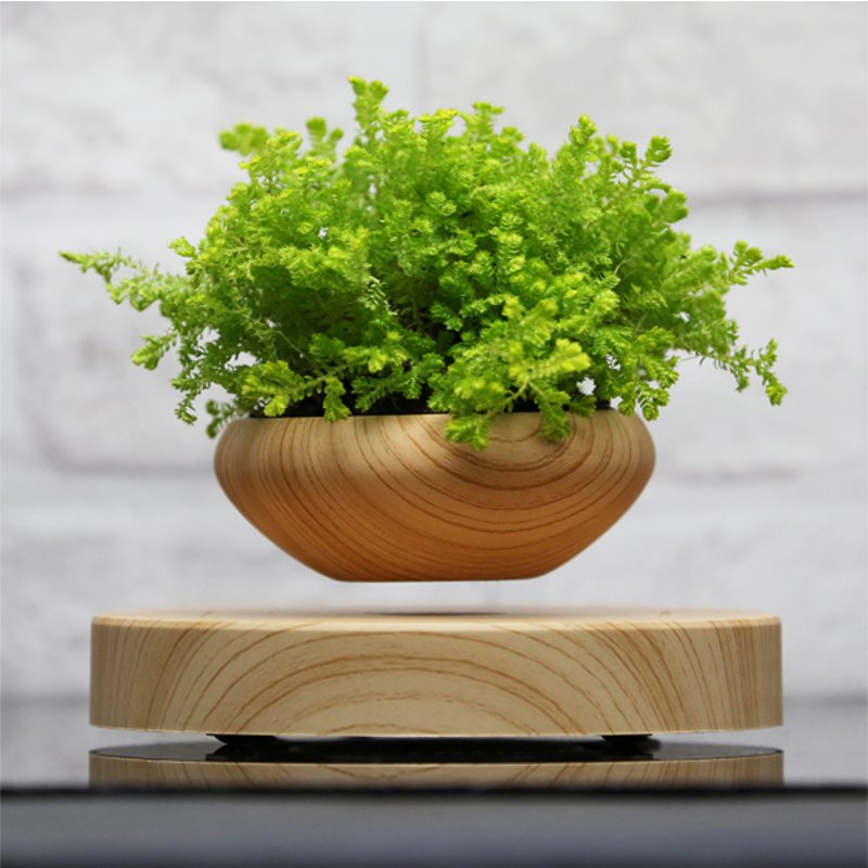 Magnetic-Suspended-Potted-Plant-Wood-Grain-Round-LED-Indoor-Pot-Home-Office-Decoration-1209555-3