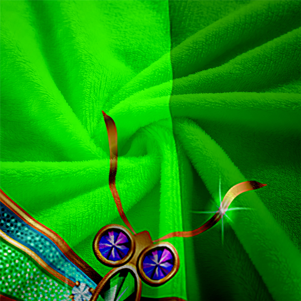 Polyester-Thick-Blanket-3D-Green-Dragonfly-Pattern-for-Halloween-Christmas-Decoration-1754682-6