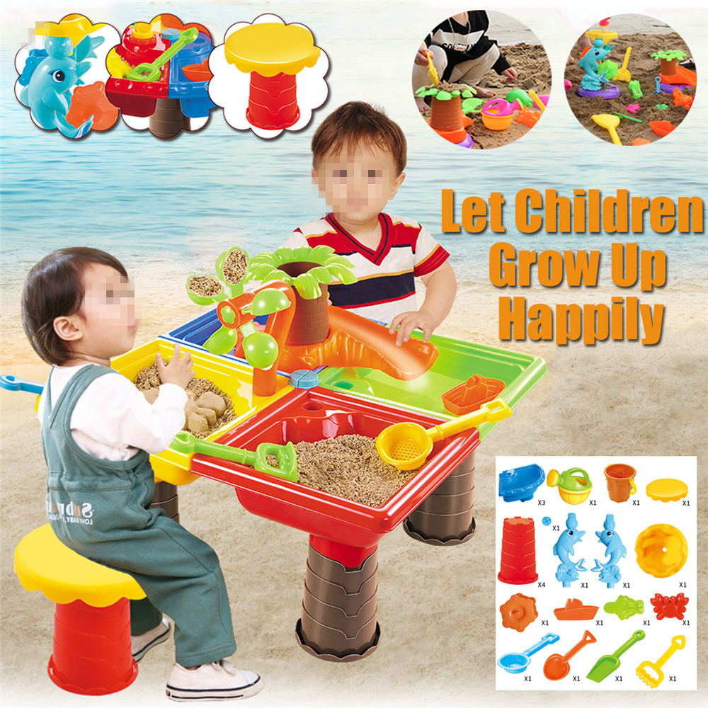 Sand-And-Water-Table-Sandpit-Indoor-Outdoor-Beach-Kids-Children-Play-Toy-Set-1676983-2