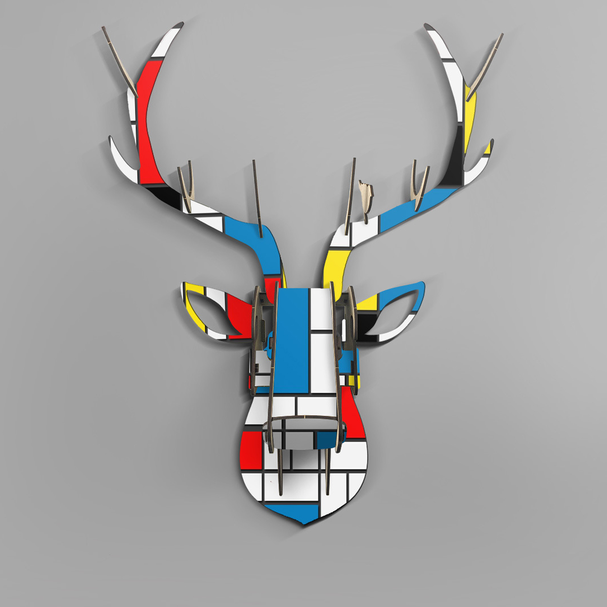 Wooden-DIY-Animal-Painted-Deer-Head-Wall-Hanging-Christmas--Decoration-Toys-1338631-2
