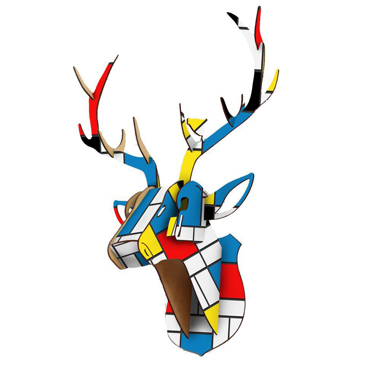 Wooden-DIY-Animal-Painted-Deer-Head-Wall-Hanging-Christmas--Decoration-Toys-1338631-4