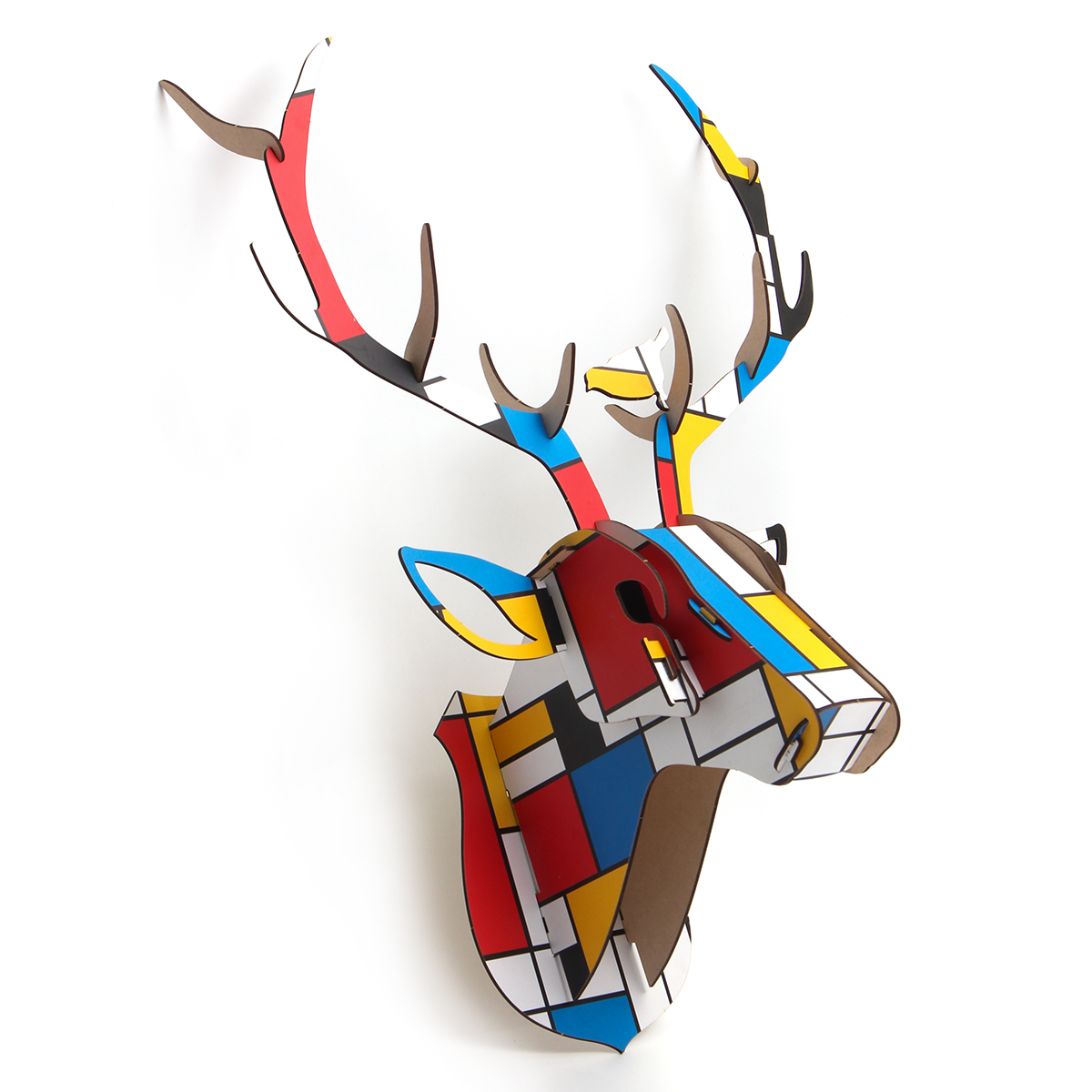 Wooden-DIY-Animal-Painted-Deer-Head-Wall-Hanging-Christmas--Decoration-Toys-1338631-6