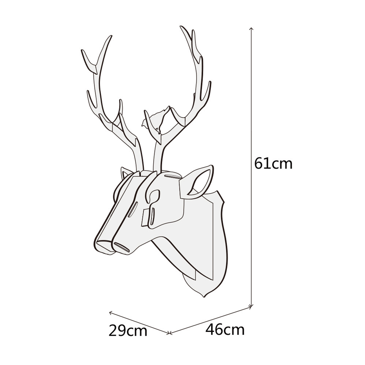 Wooden-DIY-Animal-Painted-Deer-Head-Wall-Hanging-Christmas--Decoration-Toys-1338631-10