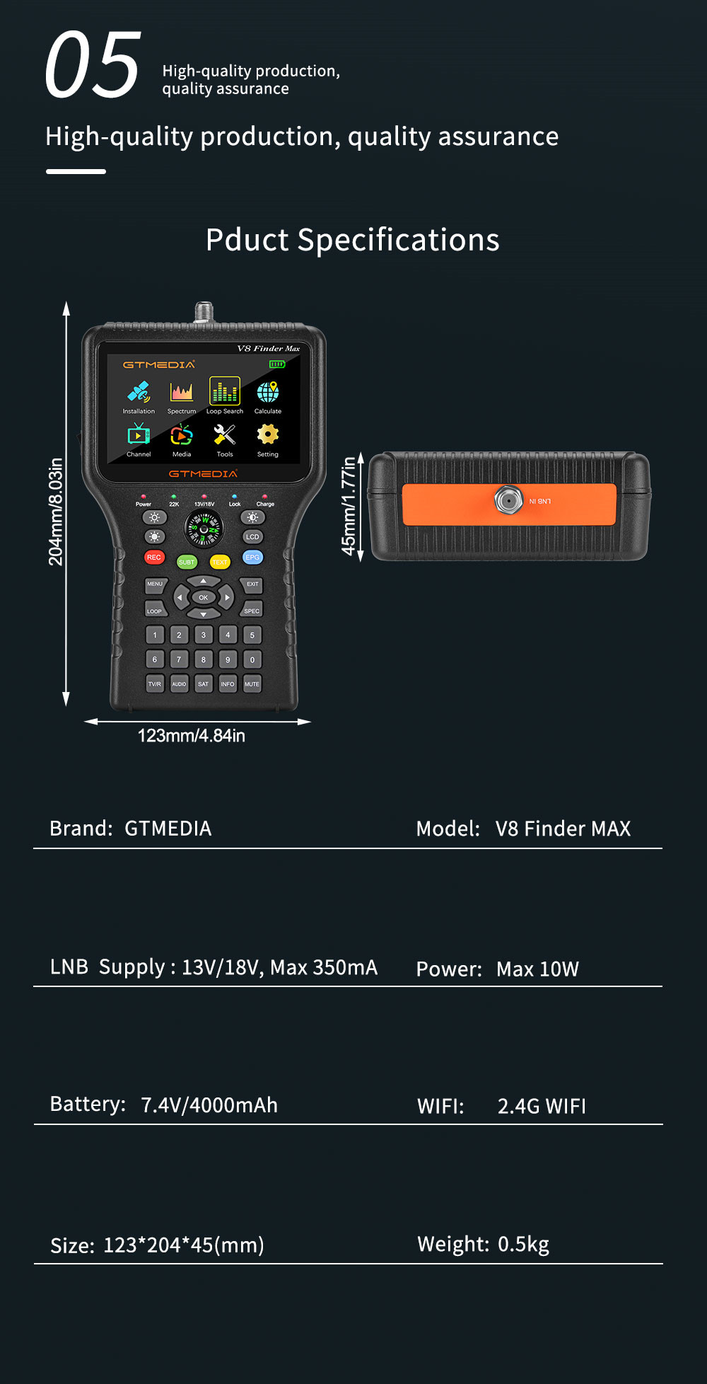 GTMEDIA-V8-Finder-Max-Signal-Finder-DVB-SS2S2X-H264H265-8bit-Locator-43-Inch-HD-Official-Accessories-1964300-6