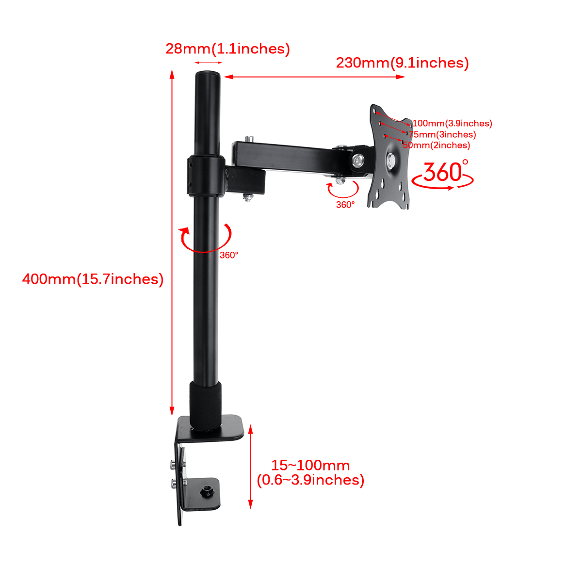 Single-Arm-Desk-Mount-LCD-Computer-Monitor-Bracket-Clamp-Stand-14-27-inch-Screen-TV-Bracket-1900409-2